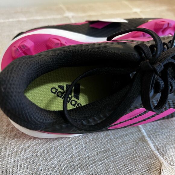 Adidas Girls Baseball Cleats Pure Hustle 2 Black Pink NWT Sz 3.5 - Picture 8 of 8
